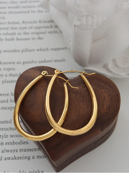 18K Gold-Plated Titanium Steel Earrings - Trendsi