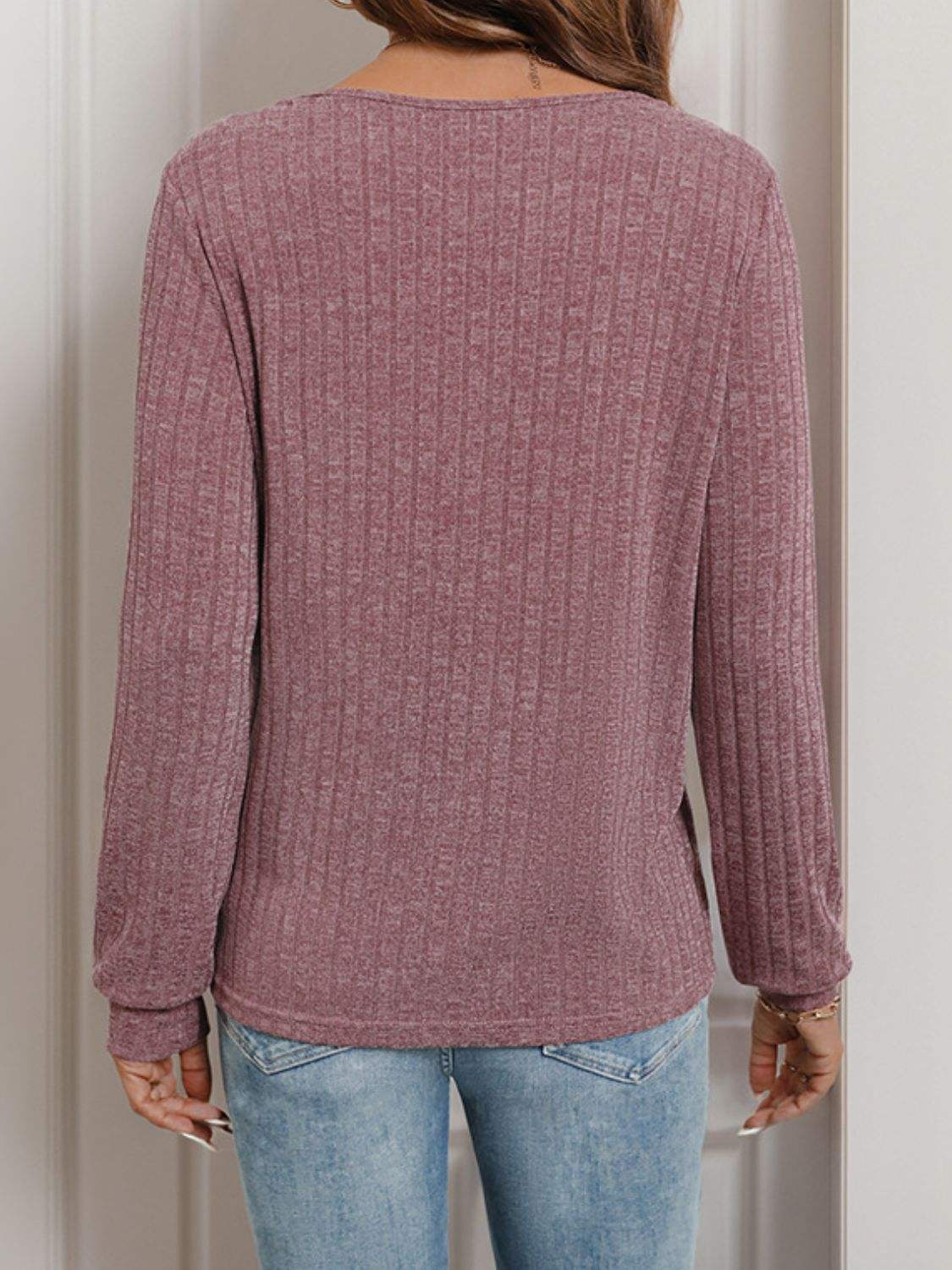 Perfee Square Neck Long Sleeve T-Shirt - Trendsi - Flyclothing LLC