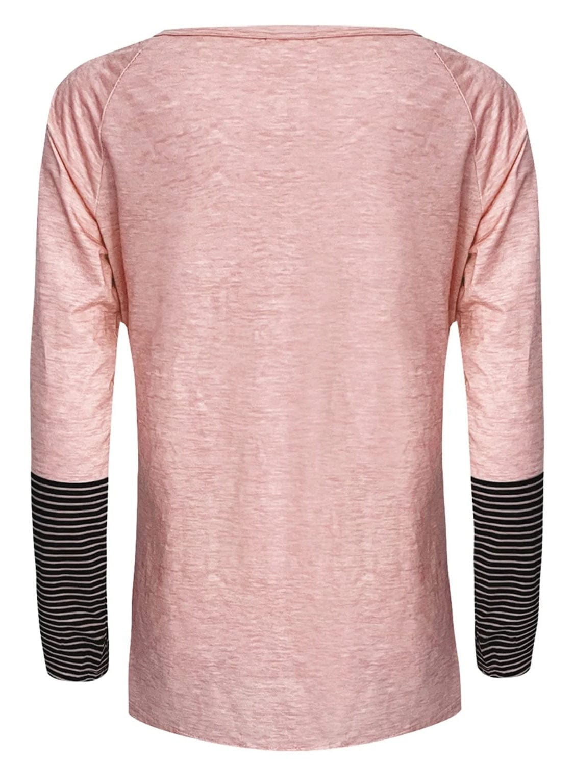 Full Size Striped Quarter Button Long Sleeve T-Shirt - Trendsi