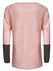 Full Size Striped Quarter Button Long Sleeve T-Shirt - Trendsi