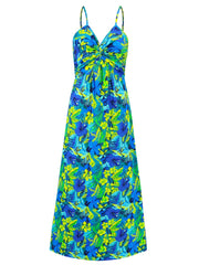Twisted Printed V-Neck Cami Dress - Trendsi