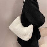 Faux Fur Removable Strap Shoulder Bag - Trendsi - Flyclothing LLC