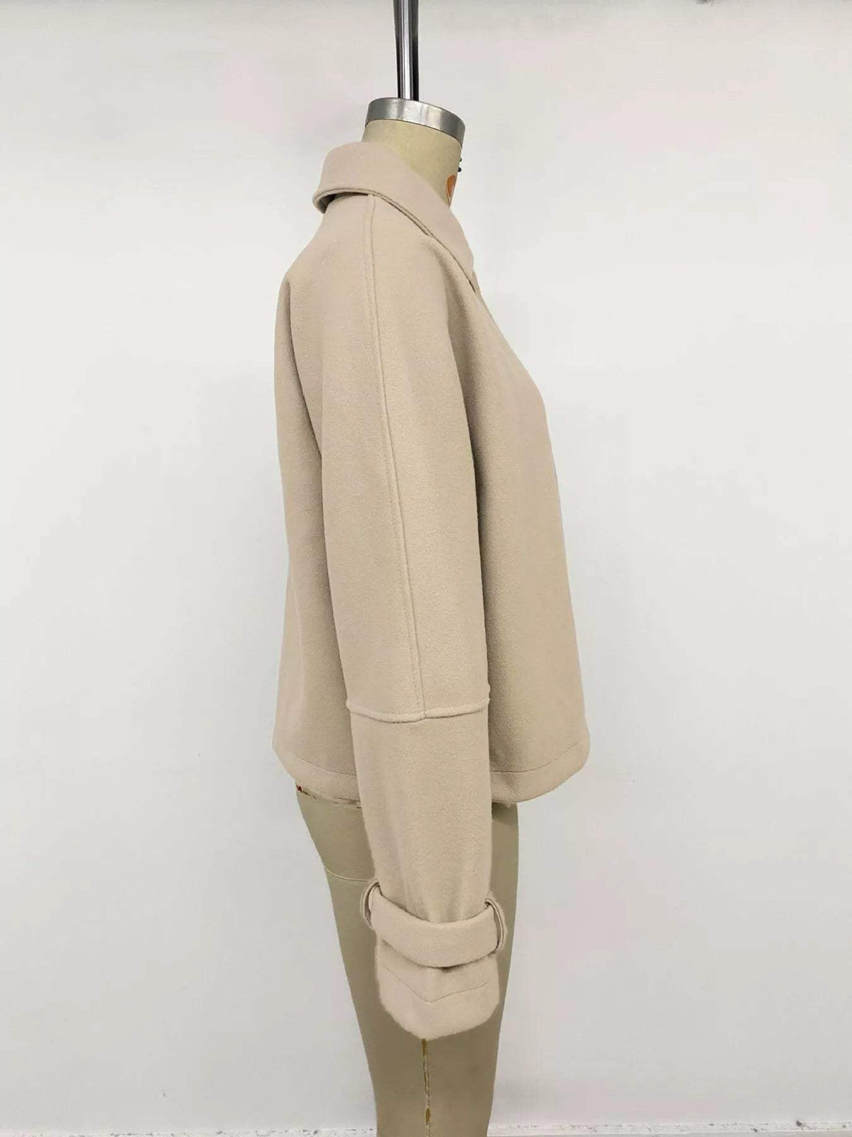 Collared Neck Button Up Jacket - Trendsi - Flyclothing LLC