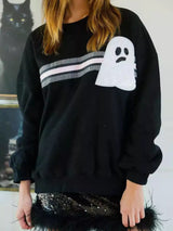 Halloween Sequin Round Neck Sweatshirt - Trendsi - Flyclothing LLC