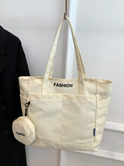 Canvas Tote Bag with Pouch - Trendsi