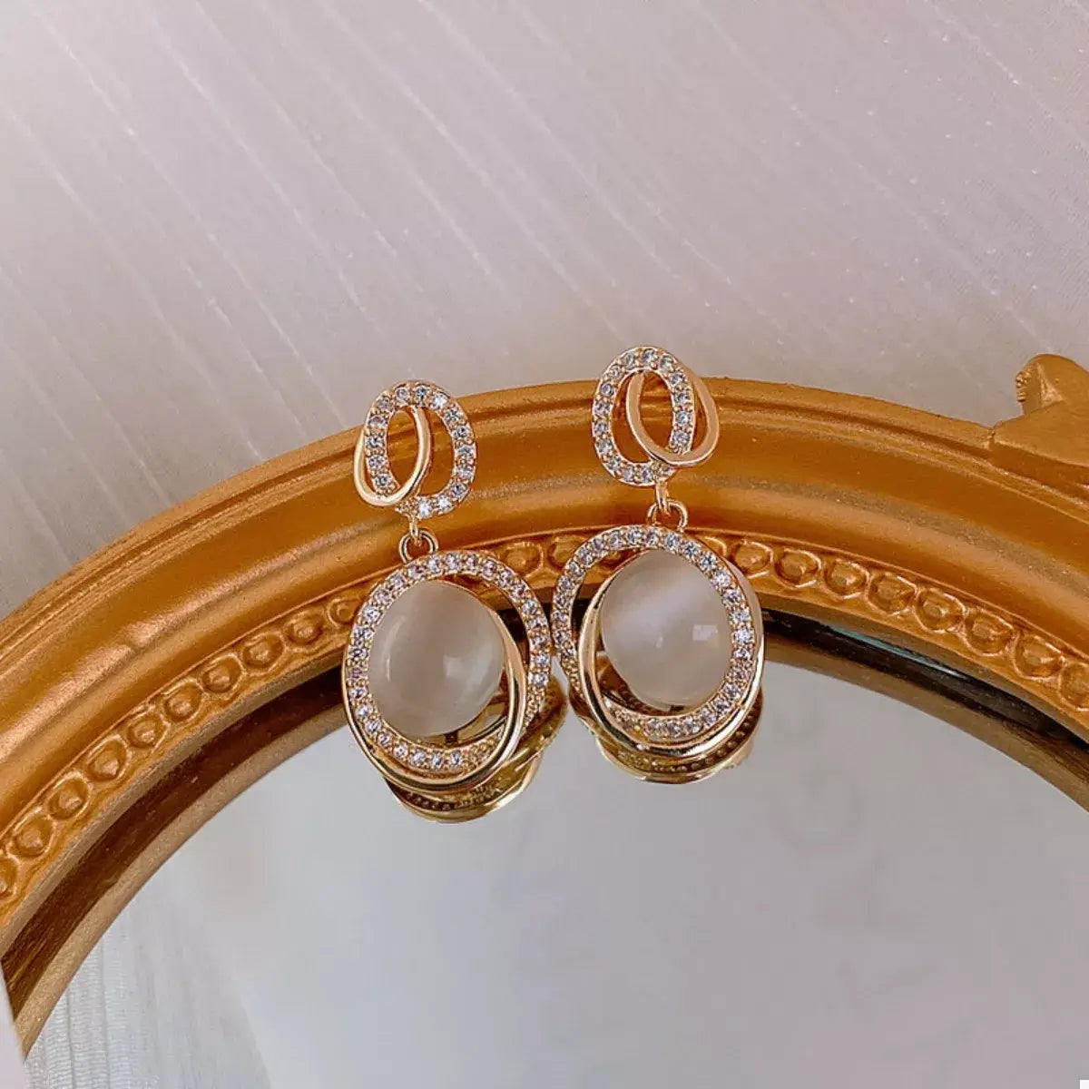 18K Gold-Plated Dangle Earrings - Trendsi - Flyclothing LLC