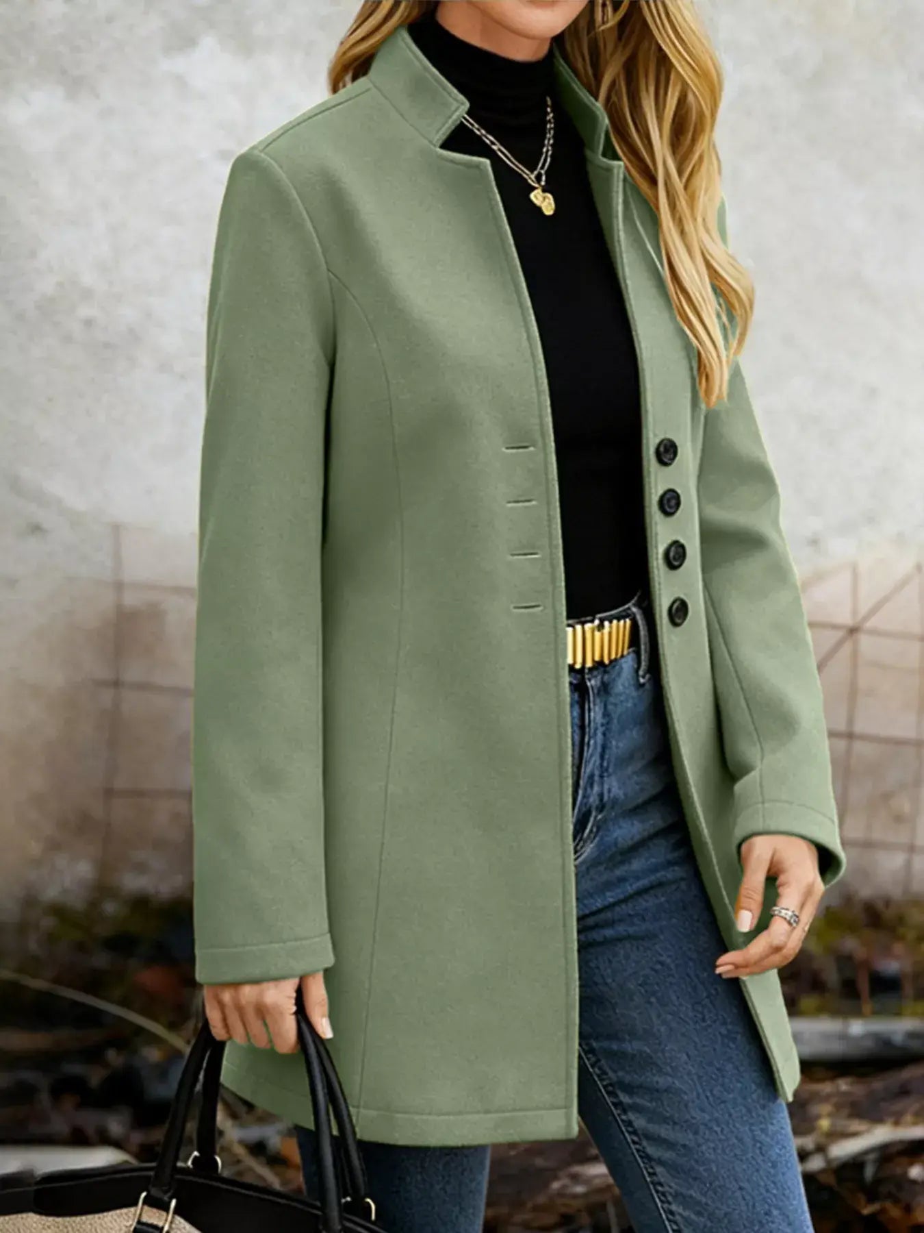 Button-Down Longline Outerwear - Trendsi - Flyclothing LLC