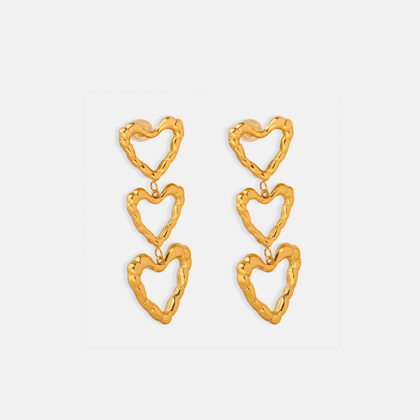 Titanium Steel Heart Earrings - Trendsi - Flyclothing LLC