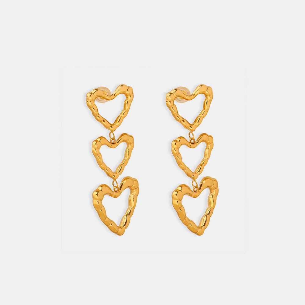 Titanium Steel Heart Earrings - Trendsi - Flyclothing LLC