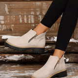 Side Zip Ankle Boots - Trendsi - Flyclothing LLC