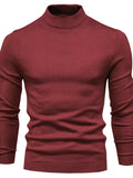 Men's Mock Neck Long Sleeve Sweater - Trendsi - Flyclothing LLC