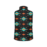 Baha Ranch Turquoise Orange Aztec Women's Western Puffy Vest