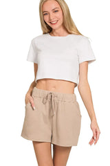 Zenana Fleece Long Sleeve Sweatshirts & Shorts Set - Trendsi - Flyclothing LLC