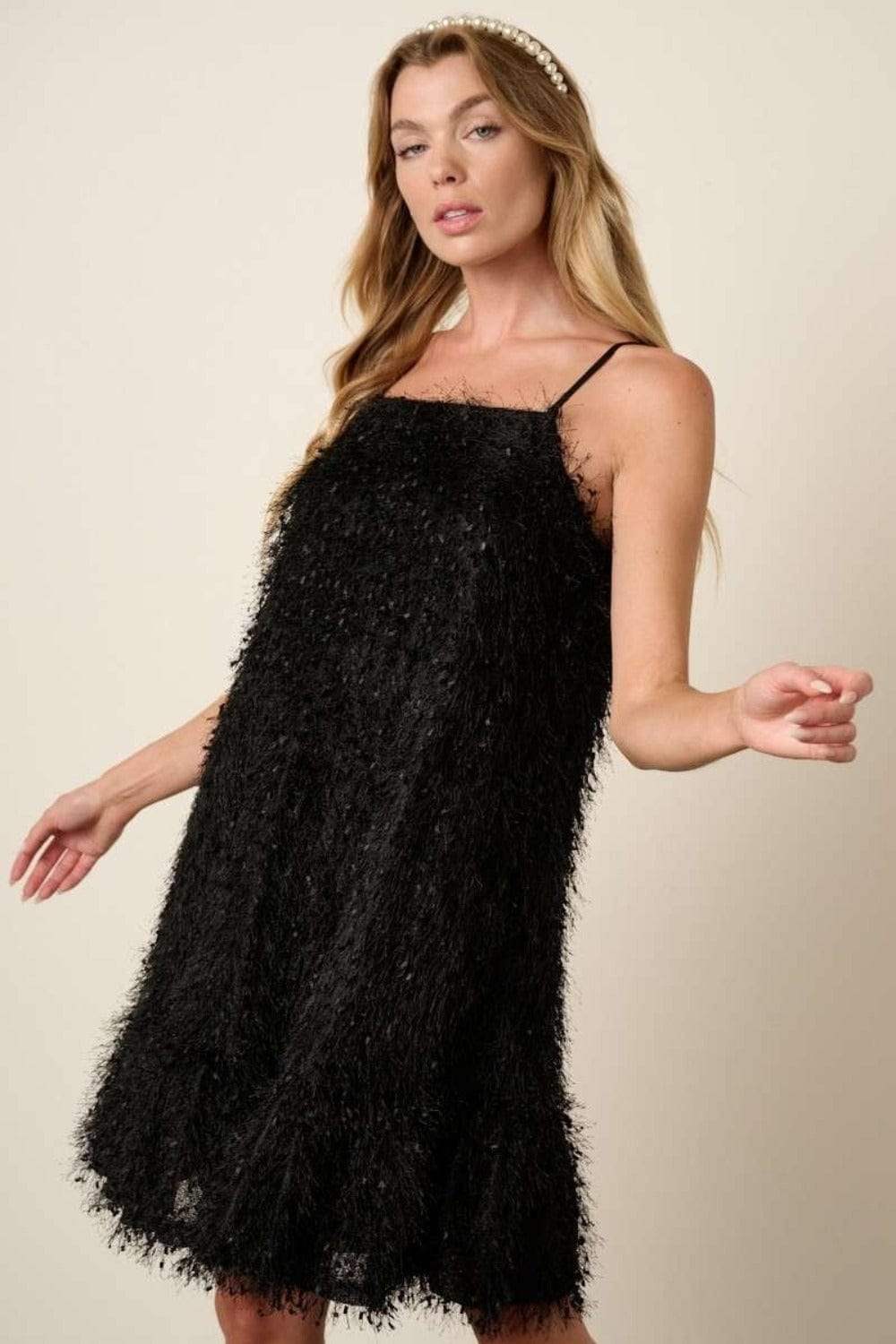 Mittoshop Feather Ruffle Hem Mini Cami Dress - Trendsi - Flyclothing LLC