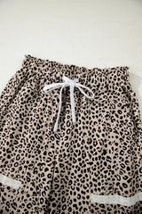 Leopard Print Wide-Leg Pants with Drawstring - Trendsi - Flyclothing LLC