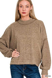Zenana Brushed Melange Hacci Cropped Sweater - Trendsi - Flyclothing LLC
