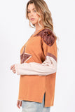 SAGE + FIG Star Patch Long Sleeve Color Block T-Shirt - Trendsi