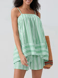 Smocked Square Neck Cami and Shorts Set - Trendsi