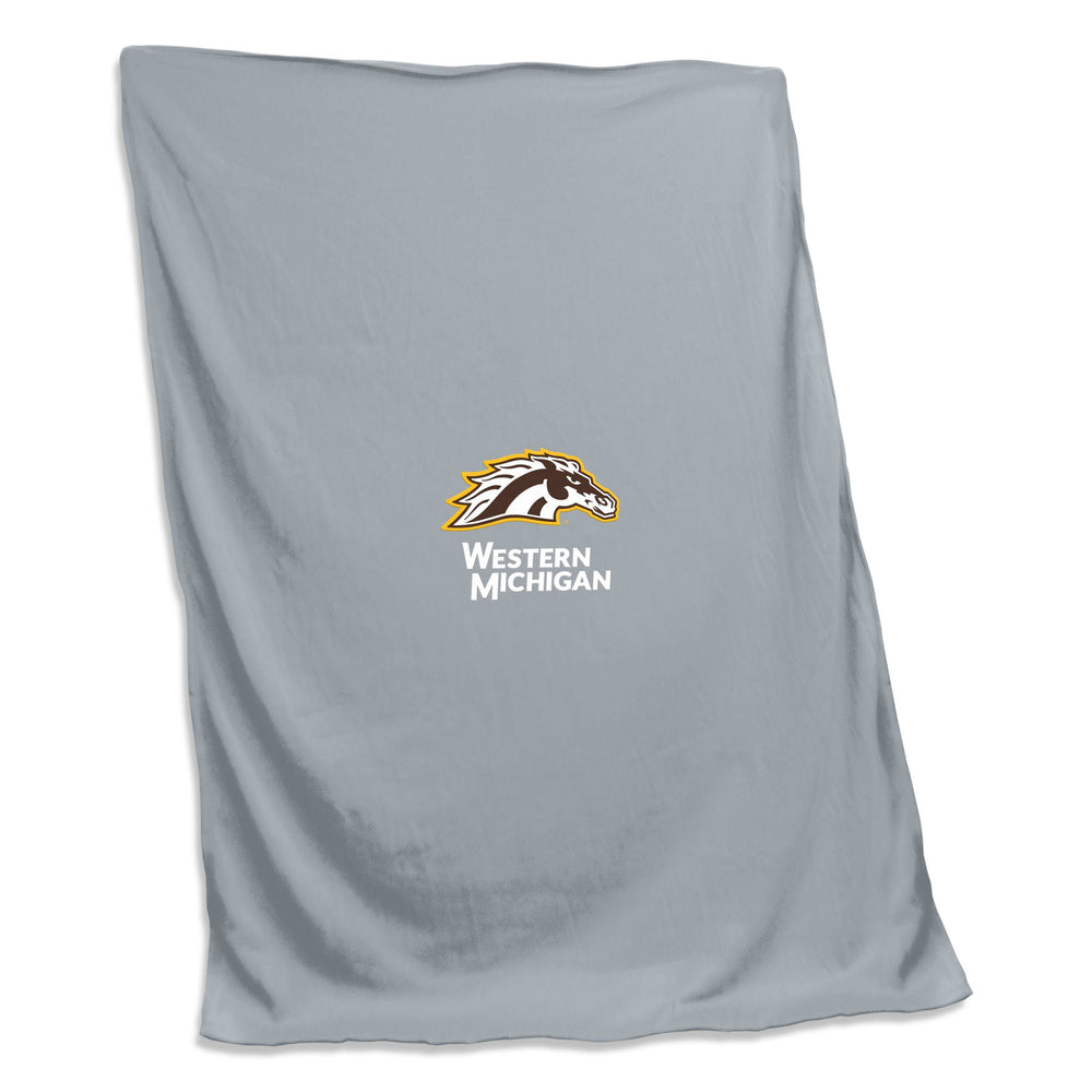 Western Michigan Gray Sweatshirt Blanket (Screened) - Logo Brands - Flyclothing LLC