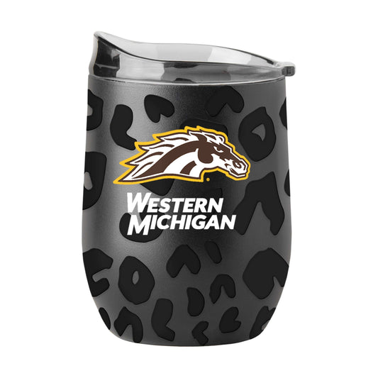 Western Michigan Leopard 16oz Black Powdercoat Curved Beverage - Logo Brands - Flyclothing LLC
