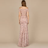 Off Shoulder Mermaid Gown with Short Sleeves