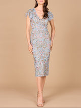 Floral Beaded Midi Dress