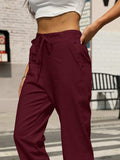 Elastic Waist Tapered Pants - Trendsi - Flyclothing LLC