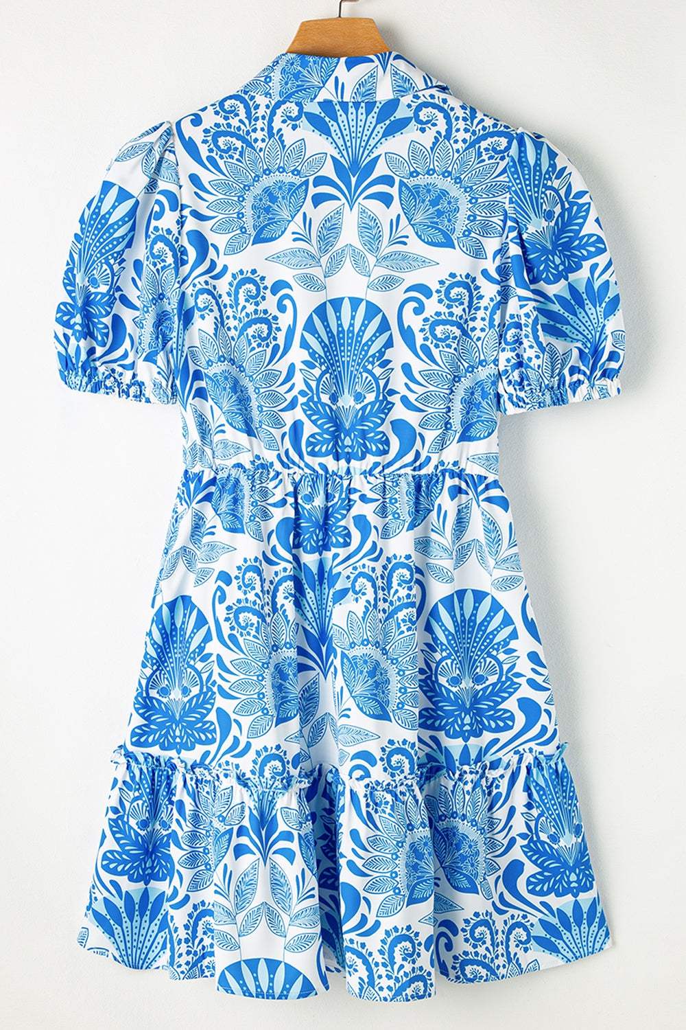 Tiered Printed Short Sleeve Mini Dress - Trendsi - Flyclothing LLC
