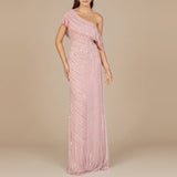 Off Shoulder Sheath Beaded Gown