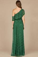 Off Shoulder Sheath Beaded Gown