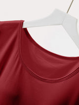 Round Neck Short Sleeve T-Shirt with Bra - Trendsi - Flyclothing LLC
