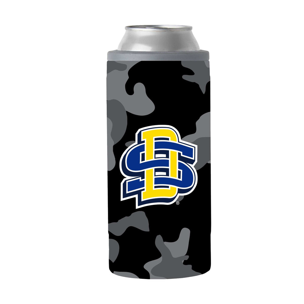 South Dakota Black Camo 12oz Slim Can Coolie - Logo Brands - Flyclothing LLC