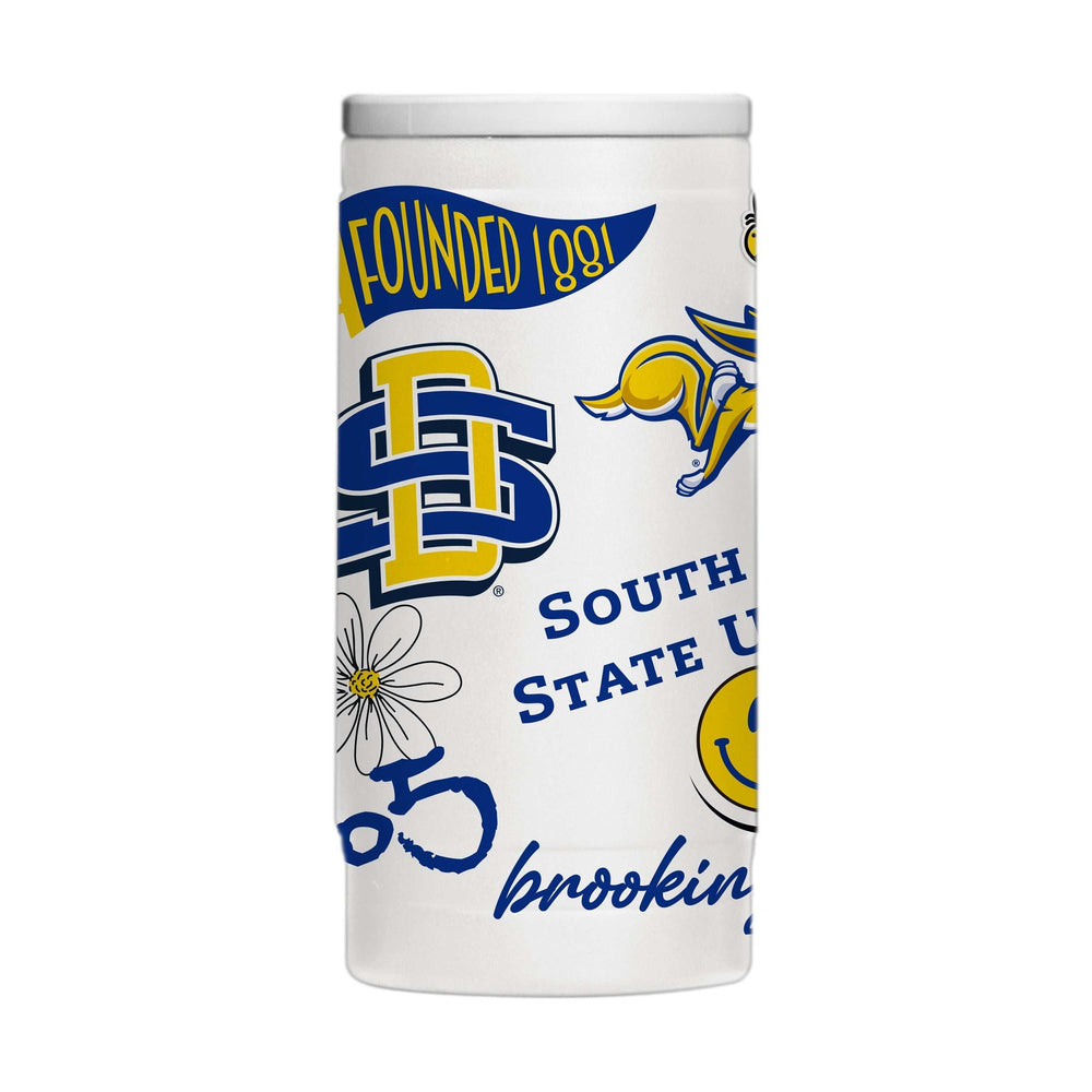 South Dakota State 12oz Native Powdercoat SlimCan Coolie - Logo Brands - Flyclothing LLC