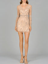 Long Sleeve V-Neck Cocktail Dress