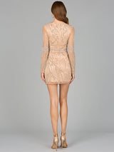 Long Sleeve V-Neck Cocktail Dress