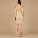 Embellished Cocktail Dress with V-Neckline