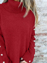 Full Size Turtleneck Long Sleeve Sweater Plus Size - Trendsi - Flyclothing LLC