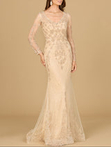 Long Sleeve Lace Mermaid Gown