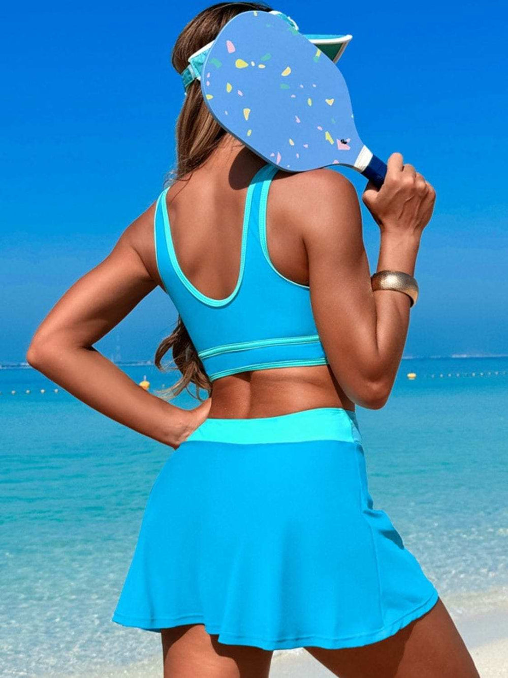 Scoop Neck Top and Skort Swim Set - Trendsi - Flyclothing LLC