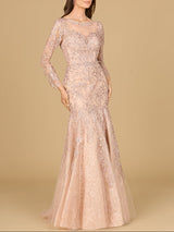 Long Sleeve, Mermaid Lace Gown