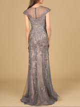 Sheath Lace Gown with Cap Sleeves