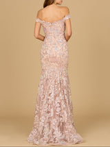 Off Shoulder Mermaid Beaded Gown