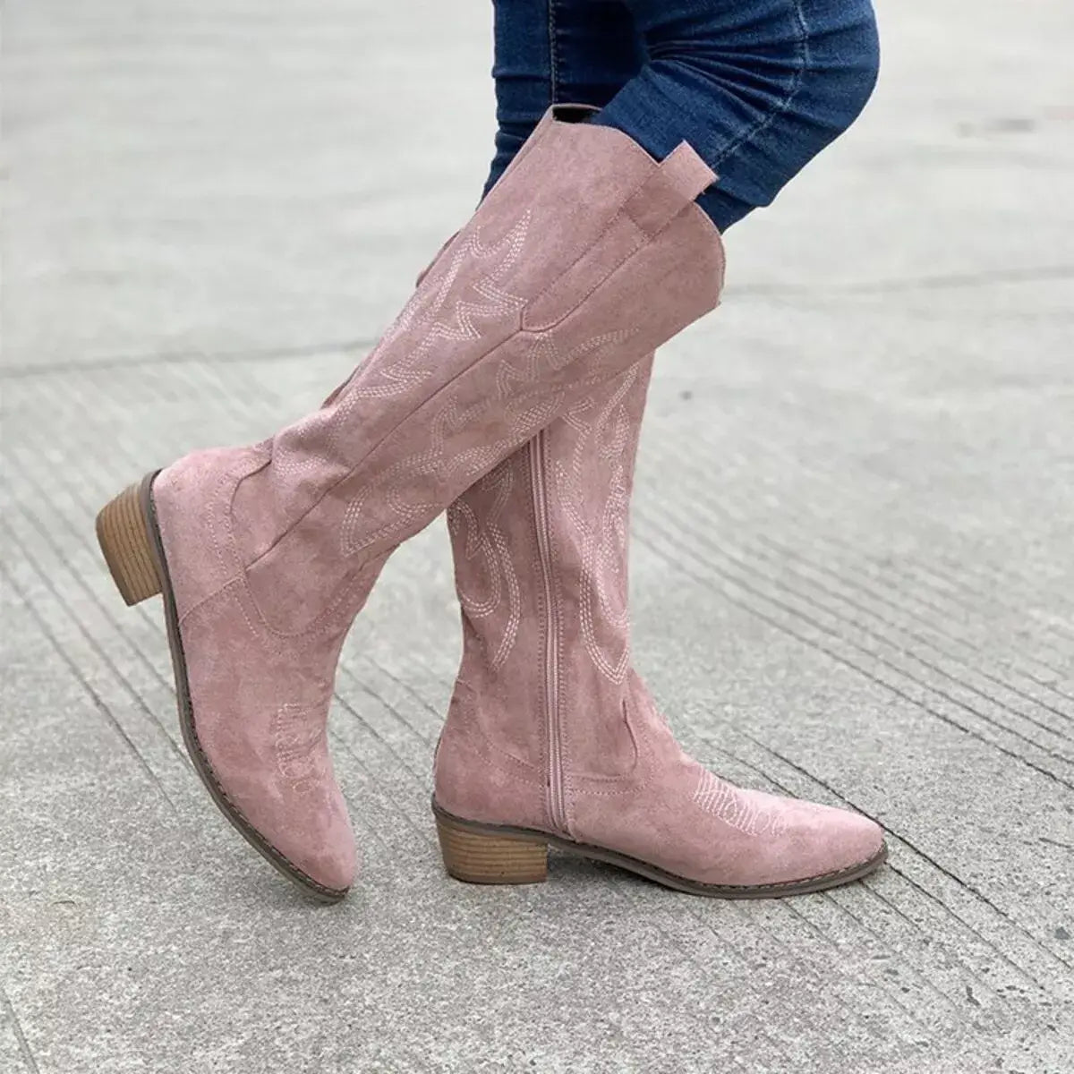 Point Toe Block Heels Boots - Trendsi - Flyclothing LLC