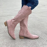 Point Toe Block Heels Boots - Trendsi - Flyclothing LLC
