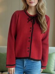 Button Down Long Sleeve Cardigan - Trendsi