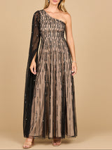 One Shoulder A-Line Gown