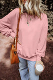 Round Neck Long Sleeve Sweatshirt - Trendsi - Flyclothing LLC