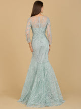 Long Sleeve Mermaid Beaded Gown