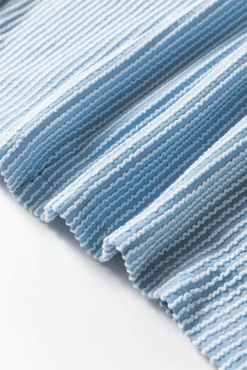 Frill Texture Round Neck Long Sleeve Sweatshirt - Trendsi - Flyclothing LLC