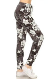 Leggings Depot Full Size Buttery Soft Floral Joggers with Drawstring Plus Size - Trendsi